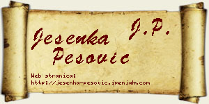Jesenka Pešović vizit kartica